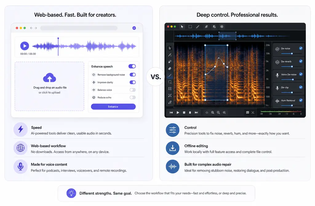 Adobe Podcast vs iZotope RX: Which Cleans Up Voice Audio Better?