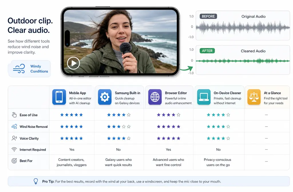 Best App to Remove Wind Noise From Video