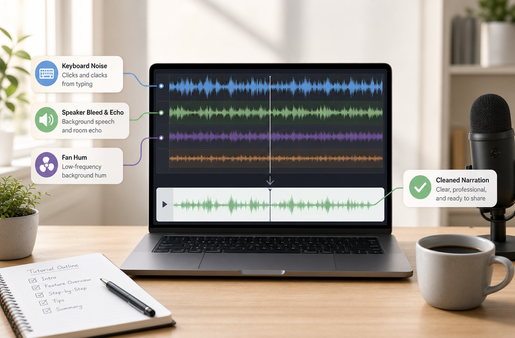 How to Clean Screen Recording Audio Online: Fix Echo, Keyboard Noise, and Tinny Narration Without a DAW