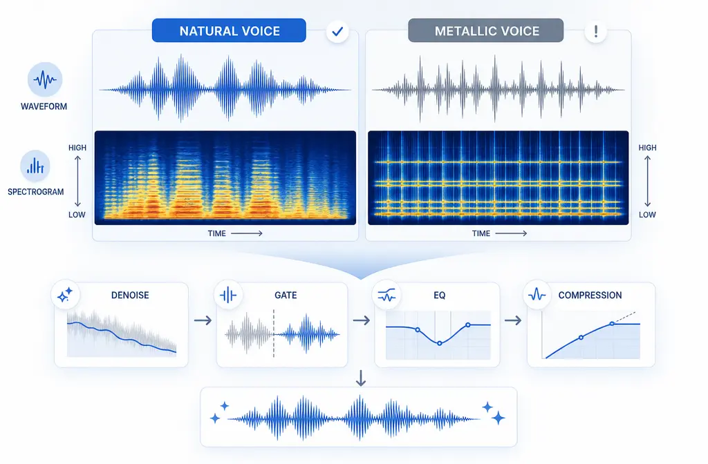 How to Fix Metallic Voice After Noise Reduction: Causes, Settings, and a Safer Cleanup Workflow
