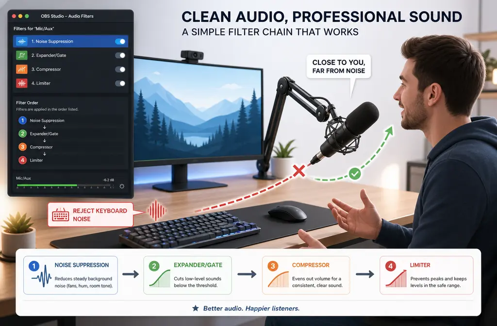 OBS Mic Picking Up Keyboard? How to Reduce Typing Noise While Talking
