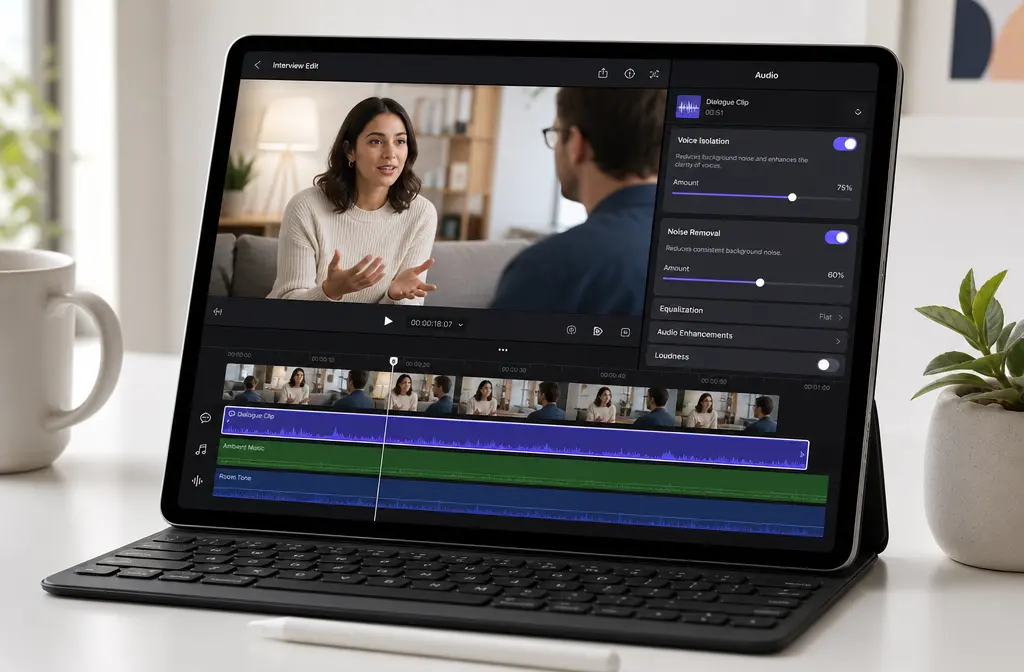 How to Remove Background Noise in Final Cut Pro for iPad: Voice Isolation, Noise Removal, and When to Clean the Exported File Online