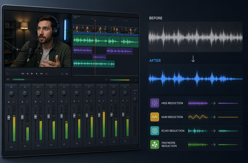 How to Remove Background Noise in DaVinci Resolve: When Resolve Is Enough vs When to Clean the Exported File Online
