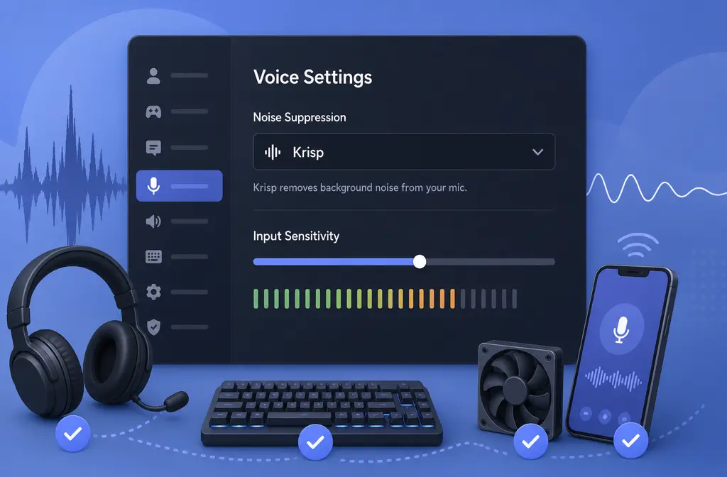 How to Remove Background Noise in Discord: Krisp Settings, Input Sensitivity, and When to Clean a Recording After Export
