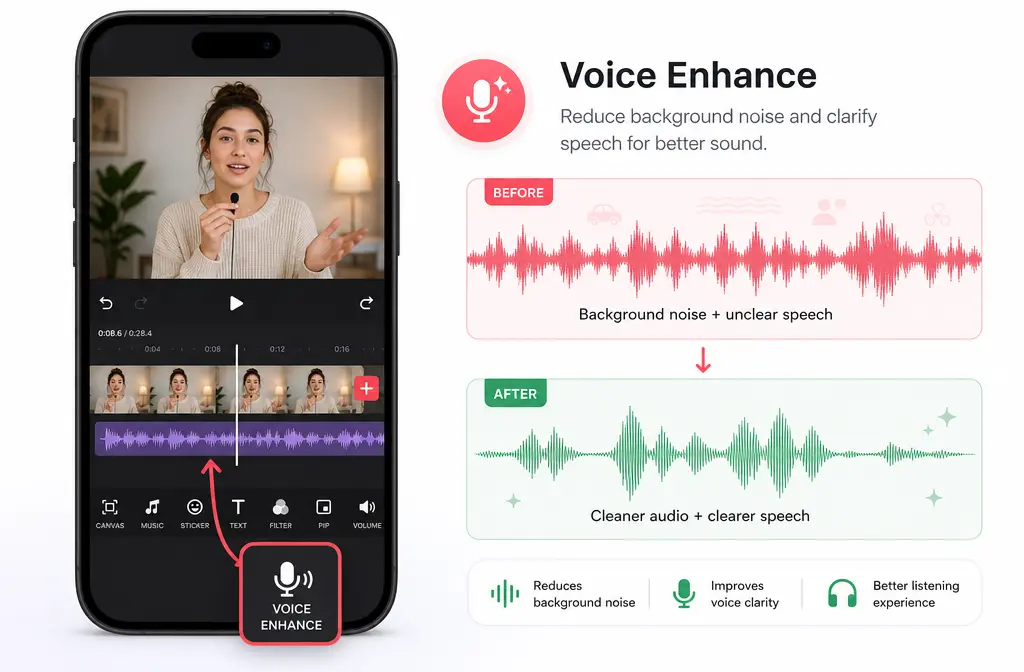 How to Remove Background Noise in InShot: Voice Enhance Steps, Mobile Limits, and When to Clean the Exported File Online