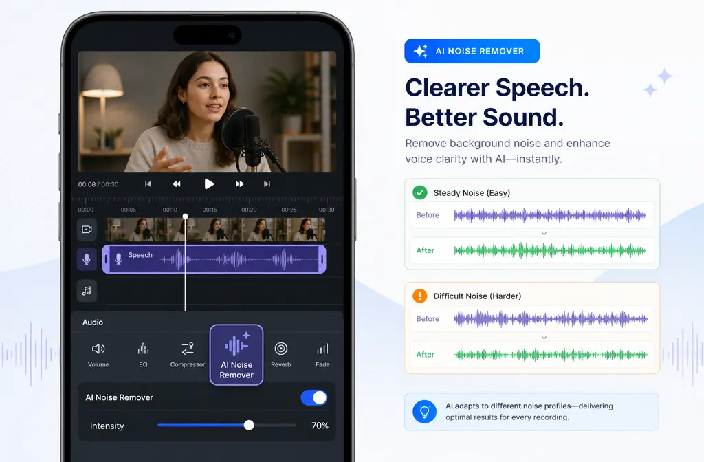 How to Remove Background Noise in KineMaster: Mobile Steps, Device Limits, and When to Clean the Exported File Online