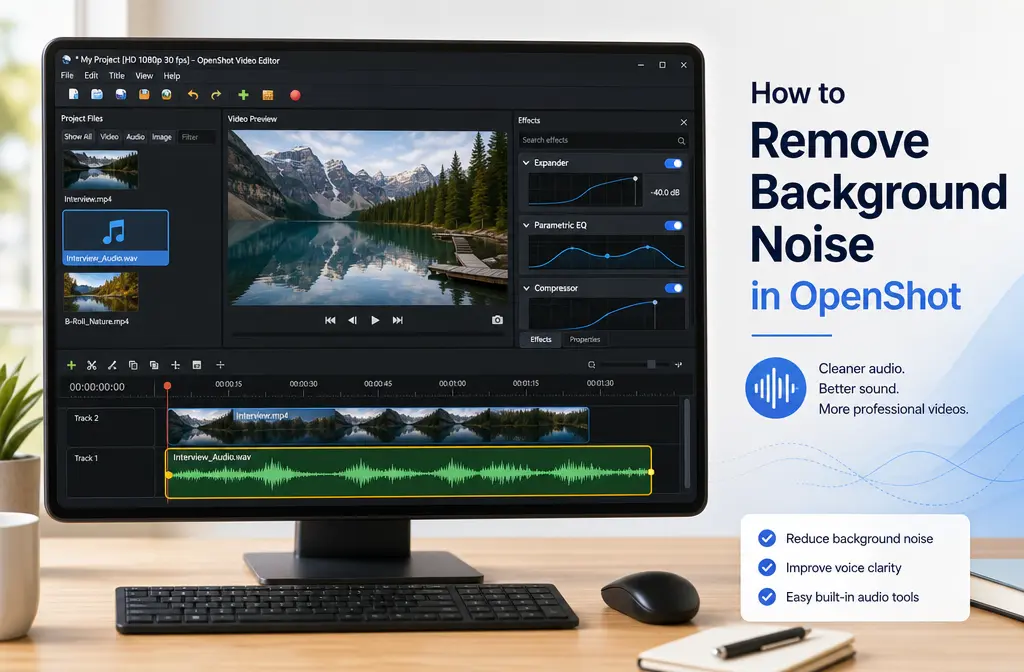 How to Remove Background Noise in OpenShot: Best Built-In Effects, What OpenShot Can’t Truly Fix, and When to Clean the Exported File Online
