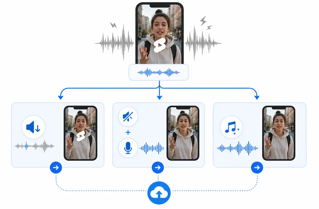 Decision tree for fixing noisy audio in YouTube Shorts