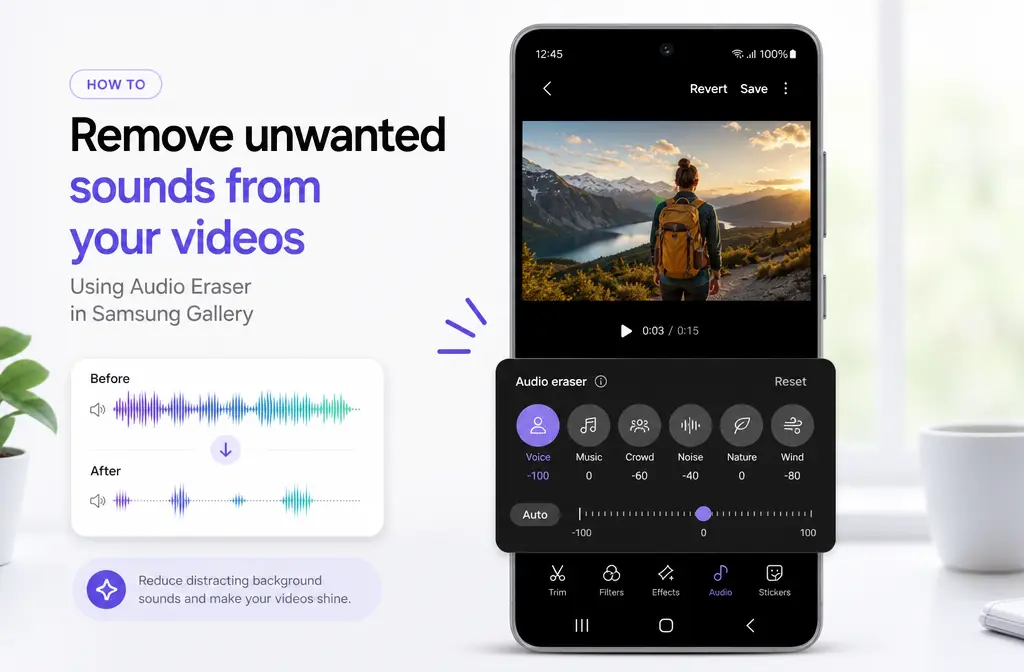 How to Remove Background Noise on Samsung Videos With Audio Eraser: Supported Devices, App Limits, and When to Clean the Exported File Online