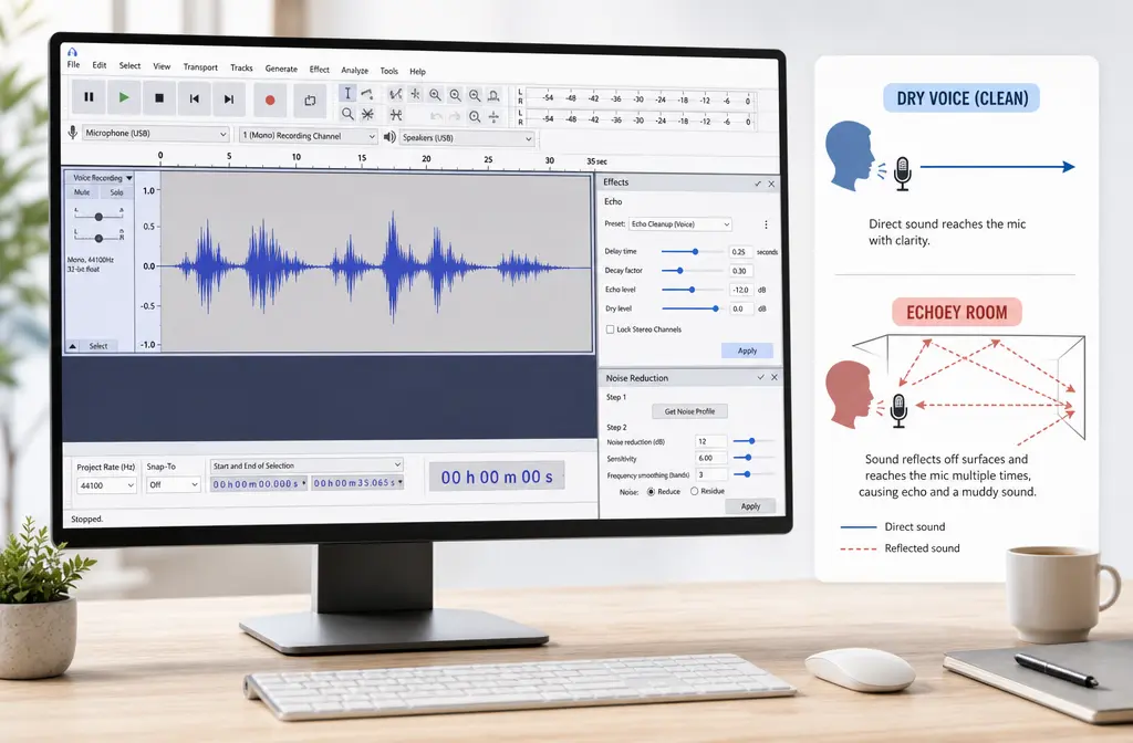 How to Remove Echo in Audacity: What Actually Works, What Doesn’t, and When to Use a Better Dereverb Tool